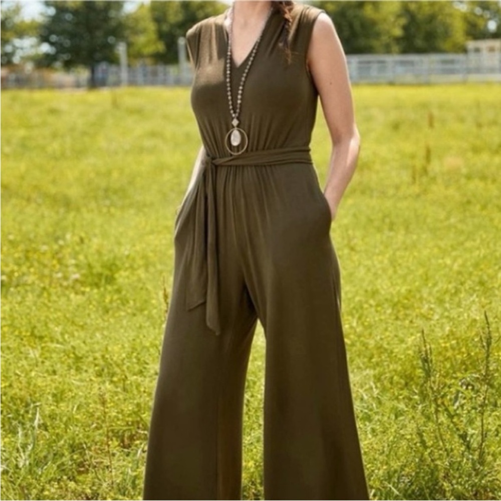 Matilda Jane Finest Hour Jumpsuit Dark Olive Green NWT Medium